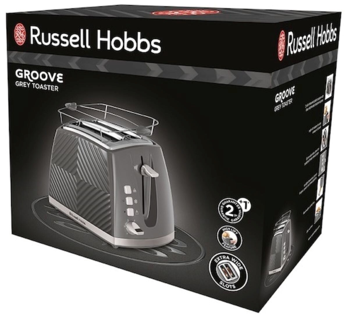 Тостер Russell Hobbs 26392-56 Groove, сірий