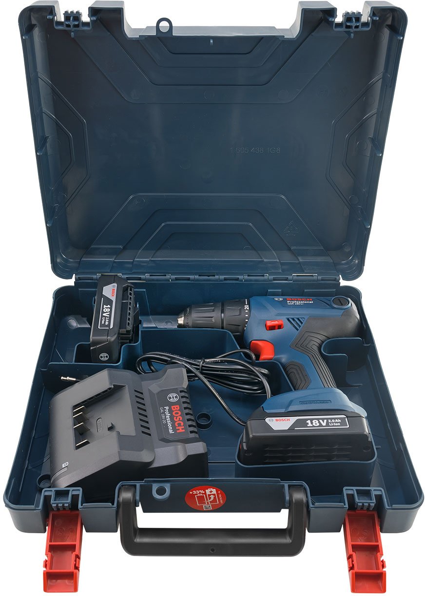 Акумуляторний шуруповерт Bosch Professional GSR 180-LI, 2x2Ah