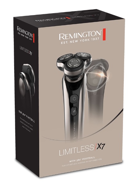 Бритва електр. Remington роторна Limitless X7, 5Вт,  бритв.головок-3, Li-Ion, сух.+волог., тример, чорно-золотий