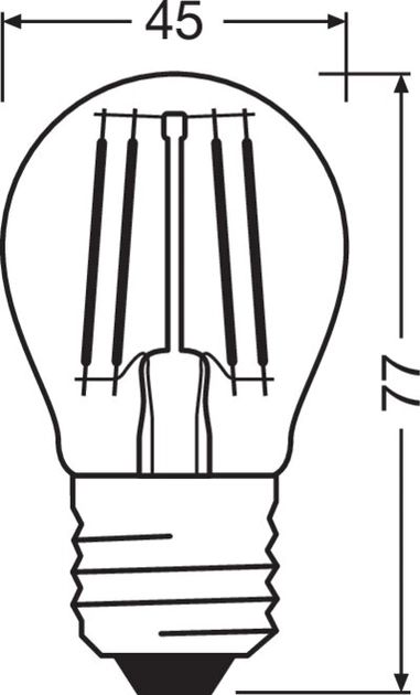 Лампа OSRAM LED E27 2700K 5.5Вт 806Лм P60 филаментная