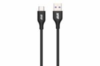 Кабель 2E USB-A – Type-C Glow 1m Black (2E-CCAC-BL)