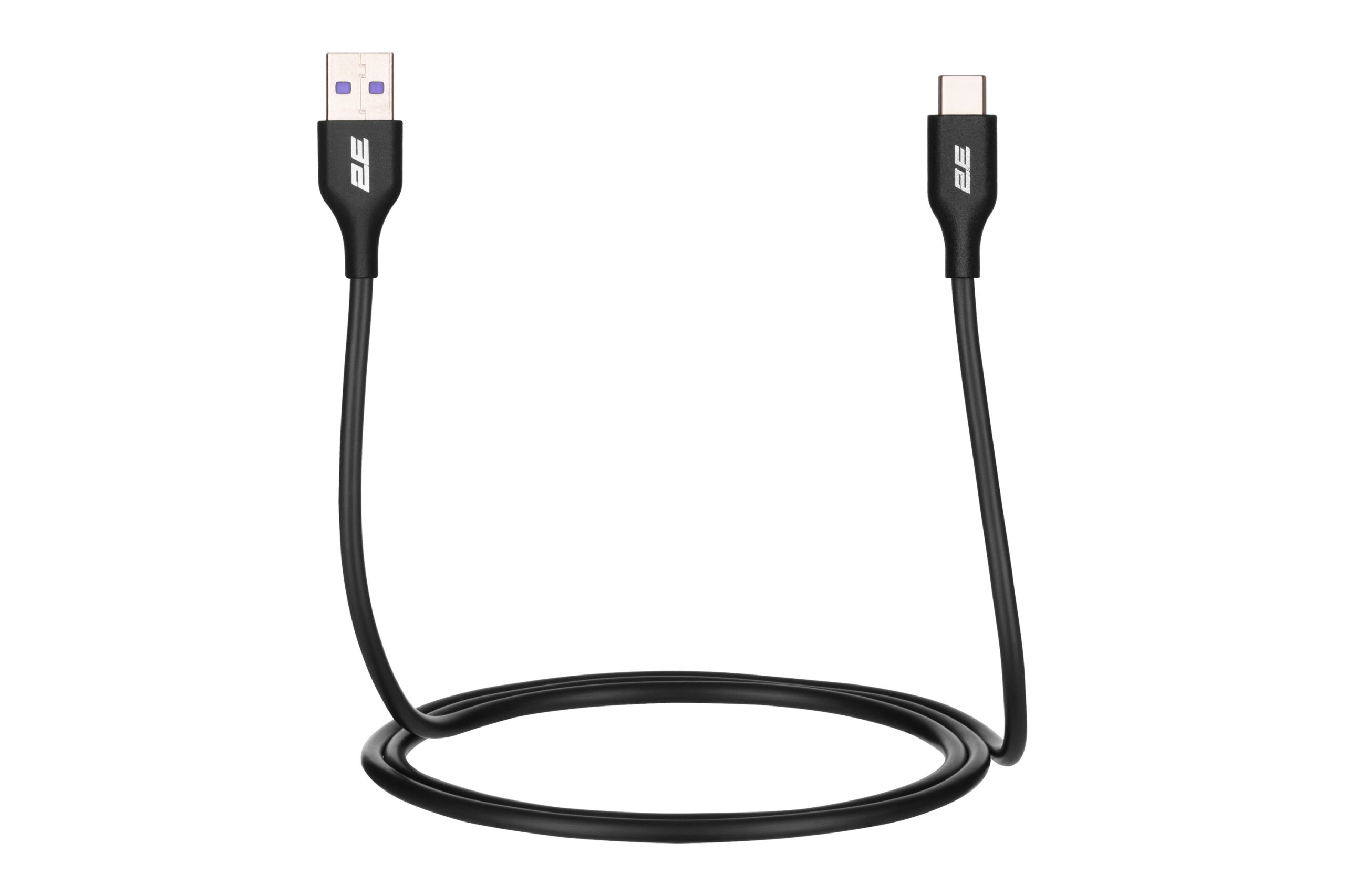 Кабель 2E USB-A – Type-C Glow 1m Black (2E-CCAC-BL)