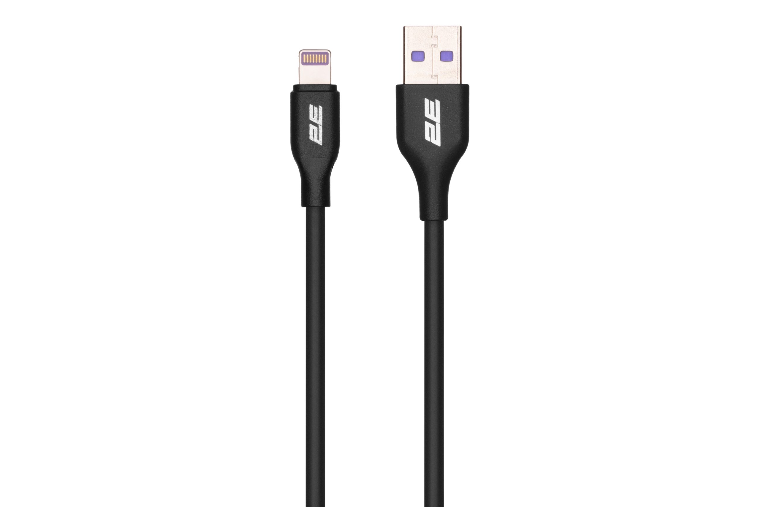 Кабель 2E USB-A – Lightning Glow 1m Black (2E-CCAL-BL)