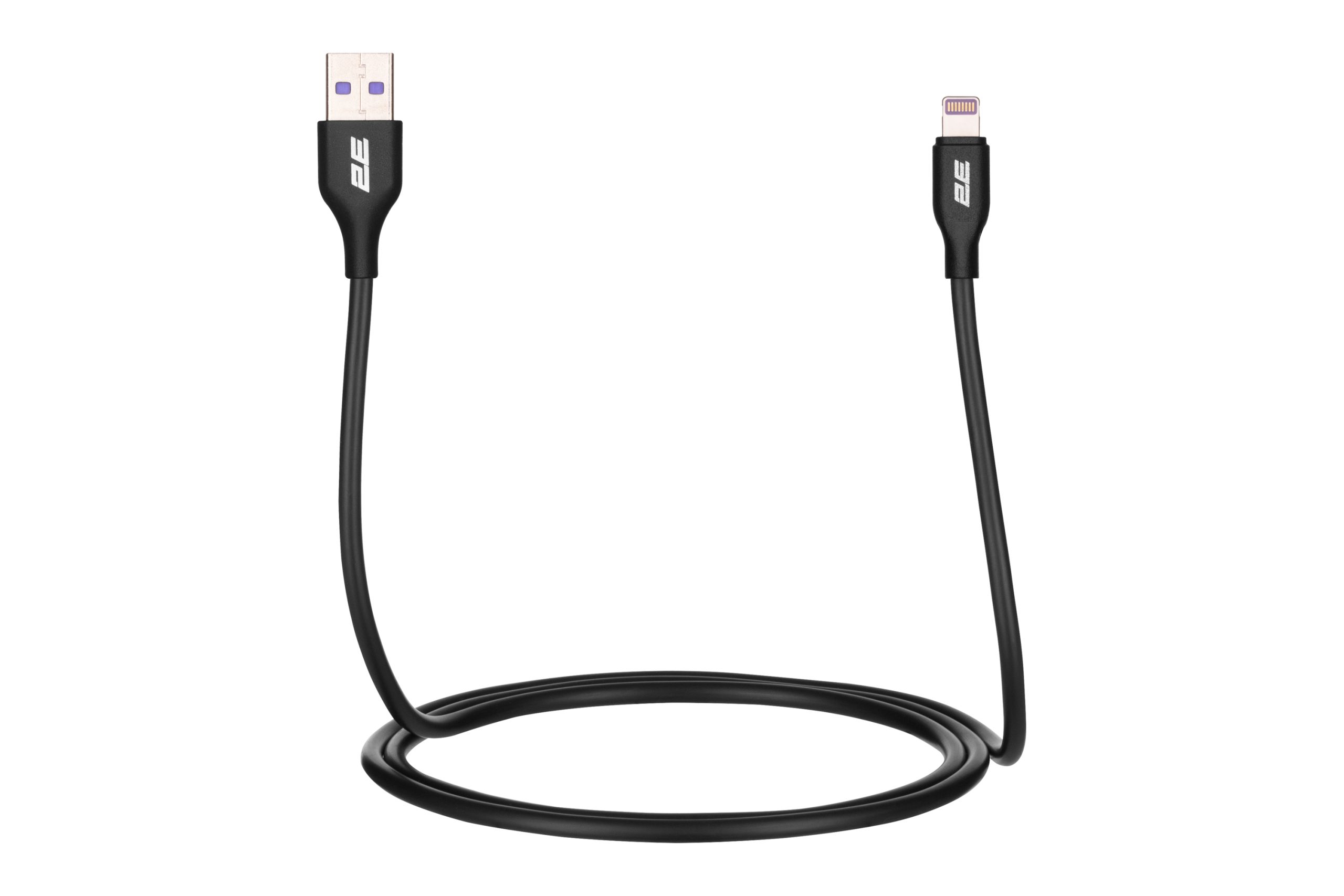 Кабель 2E USB-A – Lightning Glow 1m Black (2E-CCAL-BL)