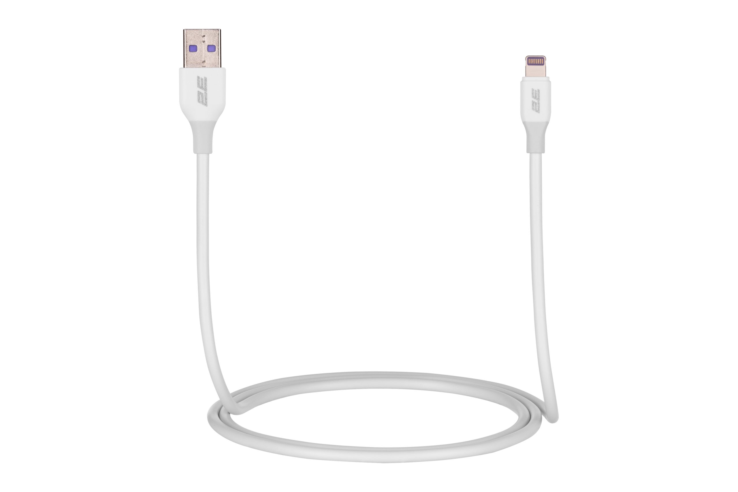 Кабель 2E USB-A – Lightning Glow 1m White (2E-CCAL-WH)