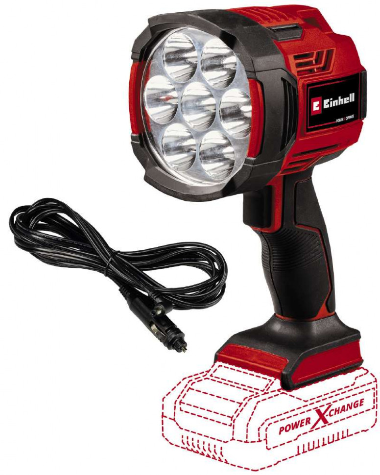 Ліхтар Einhell TE-CL 18/2500 LiAC - Solo акум., PXC, 2500 лм, 18В, 6500 К, 7 LED, 18/12В, 0.6 кг (без АКБ і ЗП)