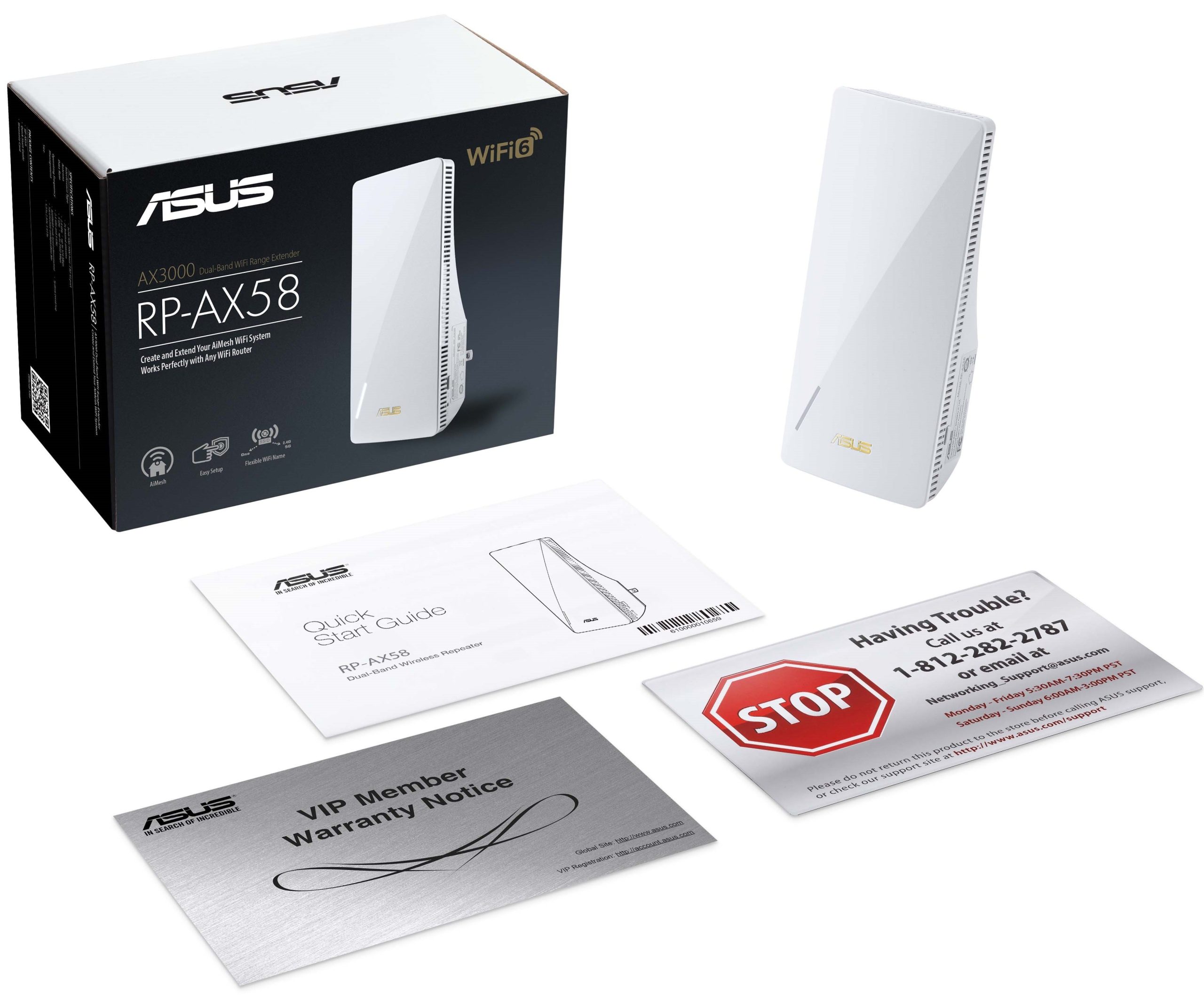 Розширювач покриття WiFi ASUS RP-AX58 AX3000 1xGE LAN, MESH