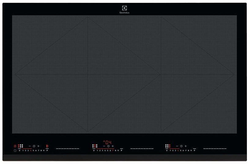 Варильна поверхня Electrolux індукційна, 80см, розширена зона, Hob2Hood, 6 конфорок, чорний