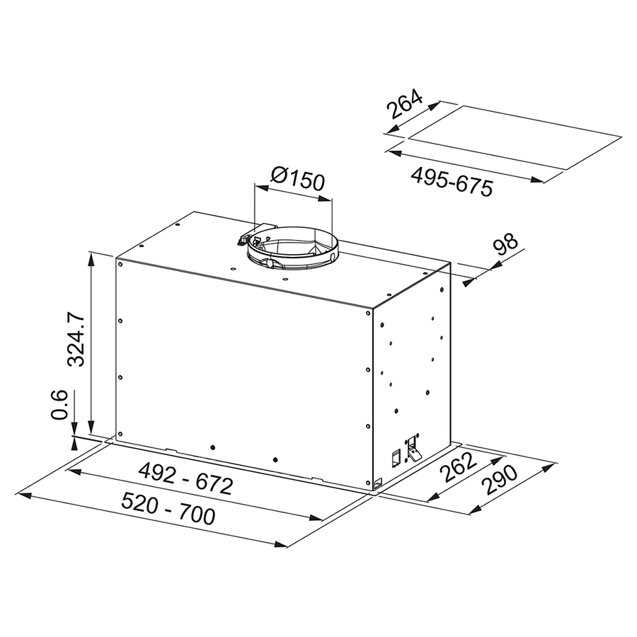 Вбудована витяжка Franke вбудована Box Flush EVO (305.0665.367)