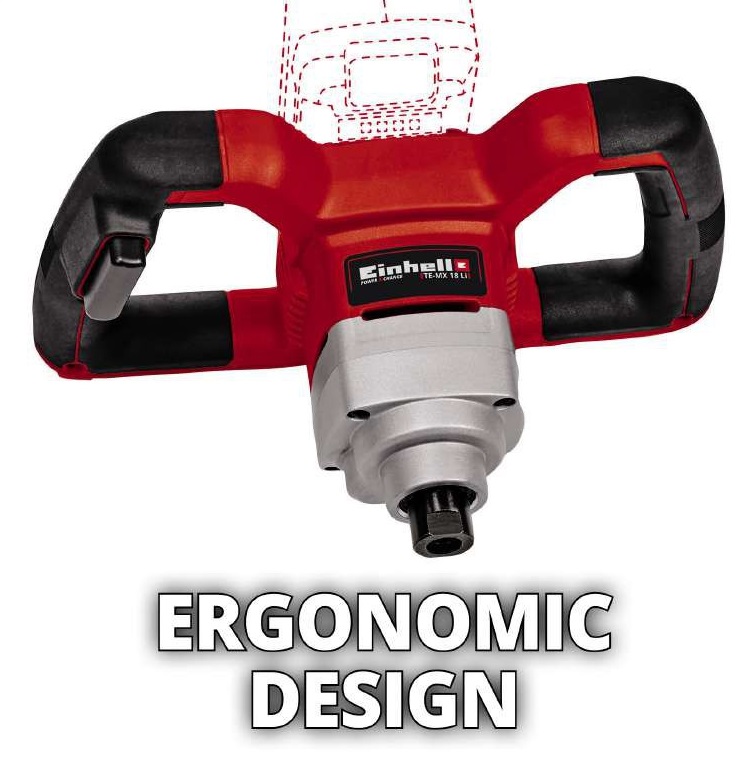 Міксер будівельний акумуляторний Einhell TE-MX 18LI - Solo, PXC 18В, 0-620об•хв, М14, 1.9кг (без АКБ і ЗП)