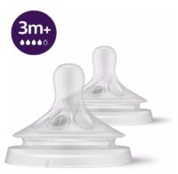 Соска Philips Avent силиконовая Natural Природный поток, 3м+., 2 шт, средний поток