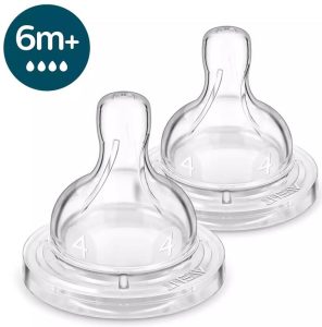 Соска Philips Avent силіконова Анти-колік, 6 міс +., 2 шт, швидкий потік