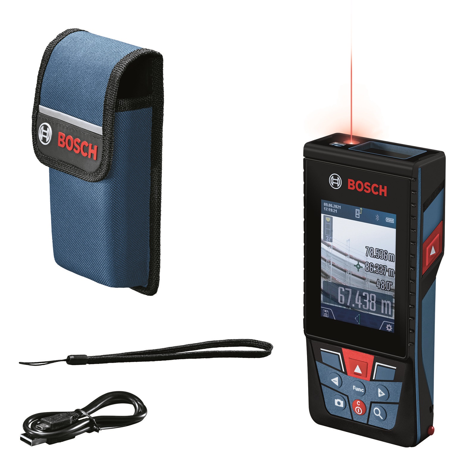 Далекомір лазерний Bosch Professional GLM 150-27 C, 0.08–150м, ±1.5мм, 0-360°, Bluetooth, чохол, 0.21кг