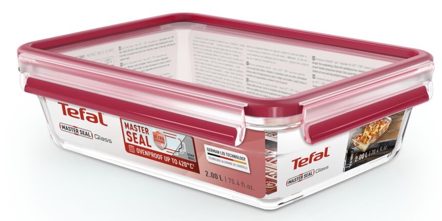 Форма універсальна з кришкою TEFAL MasterSeal glass, 2.0 л, скло