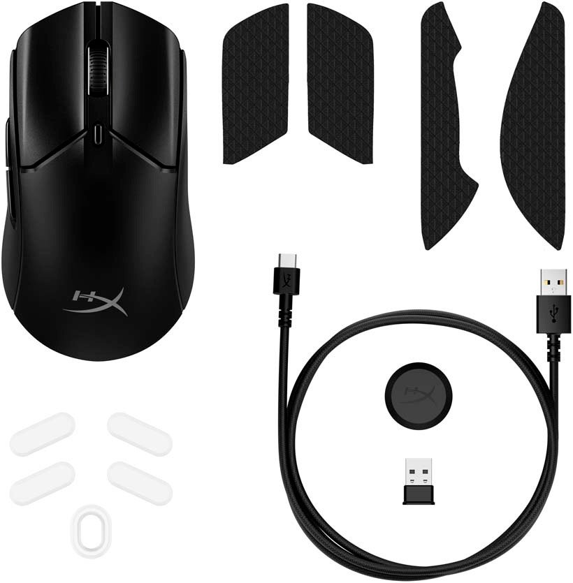 Миша HyperX Pulsefire Haste 2, RGB, USB-A/WL/BT, чорний