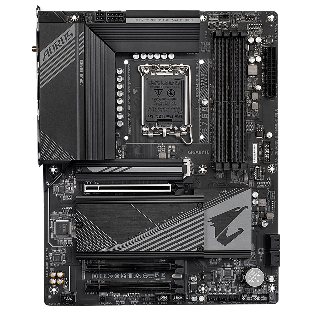 Материнська плата GIGABYTE B760 AORUS ELITE AX s1700 B760 4xDDR5 M.2 HDMI DP Wi-Fi BT ATX