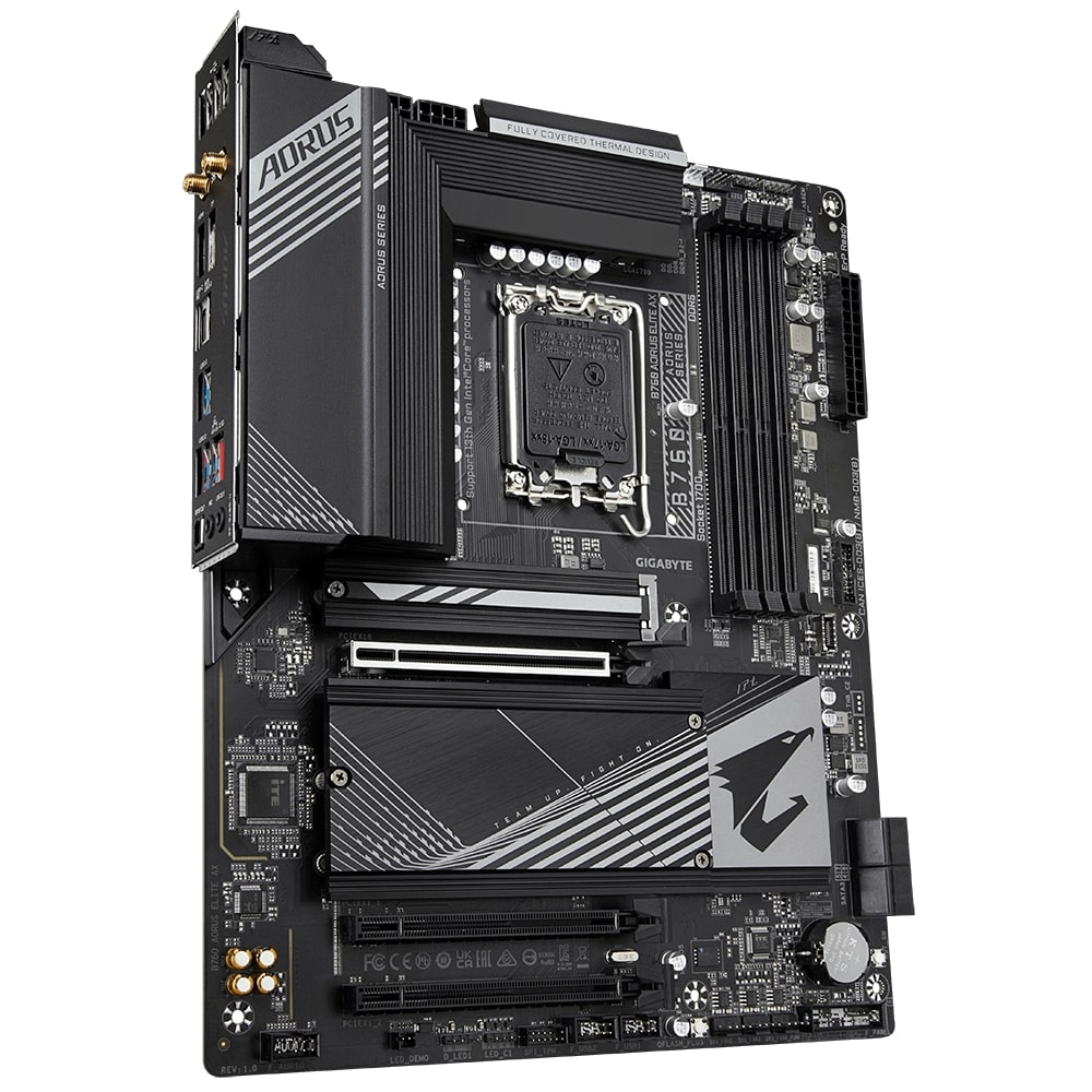 Материнська плата GIGABYTE B760 AORUS ELITE AX s1700 B760 4xDDR5 M.2 HDMI DP Wi-Fi BT ATX