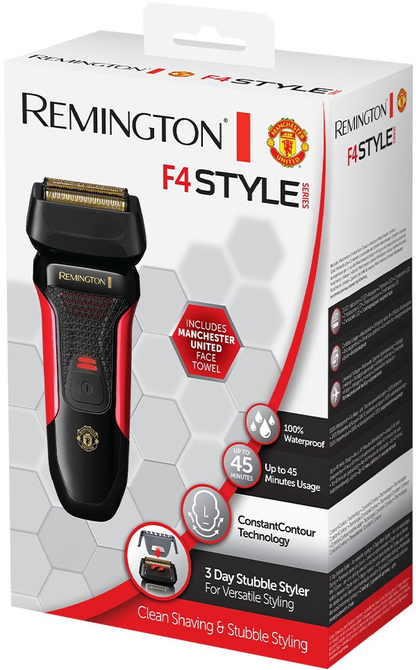 Бритва електр. Remington сіткова Man Utd F4 Style,  бритв.головок-2, Ni-Mh, сух., тример, чорно-червоний