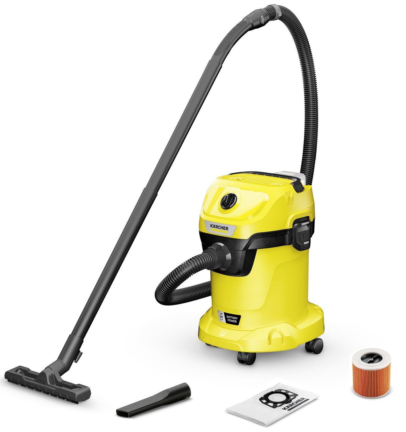 Пилосос професійний акумуляторний Karcher WD 3-18, 18В, контейнер 17л, без АКБ и ЗП