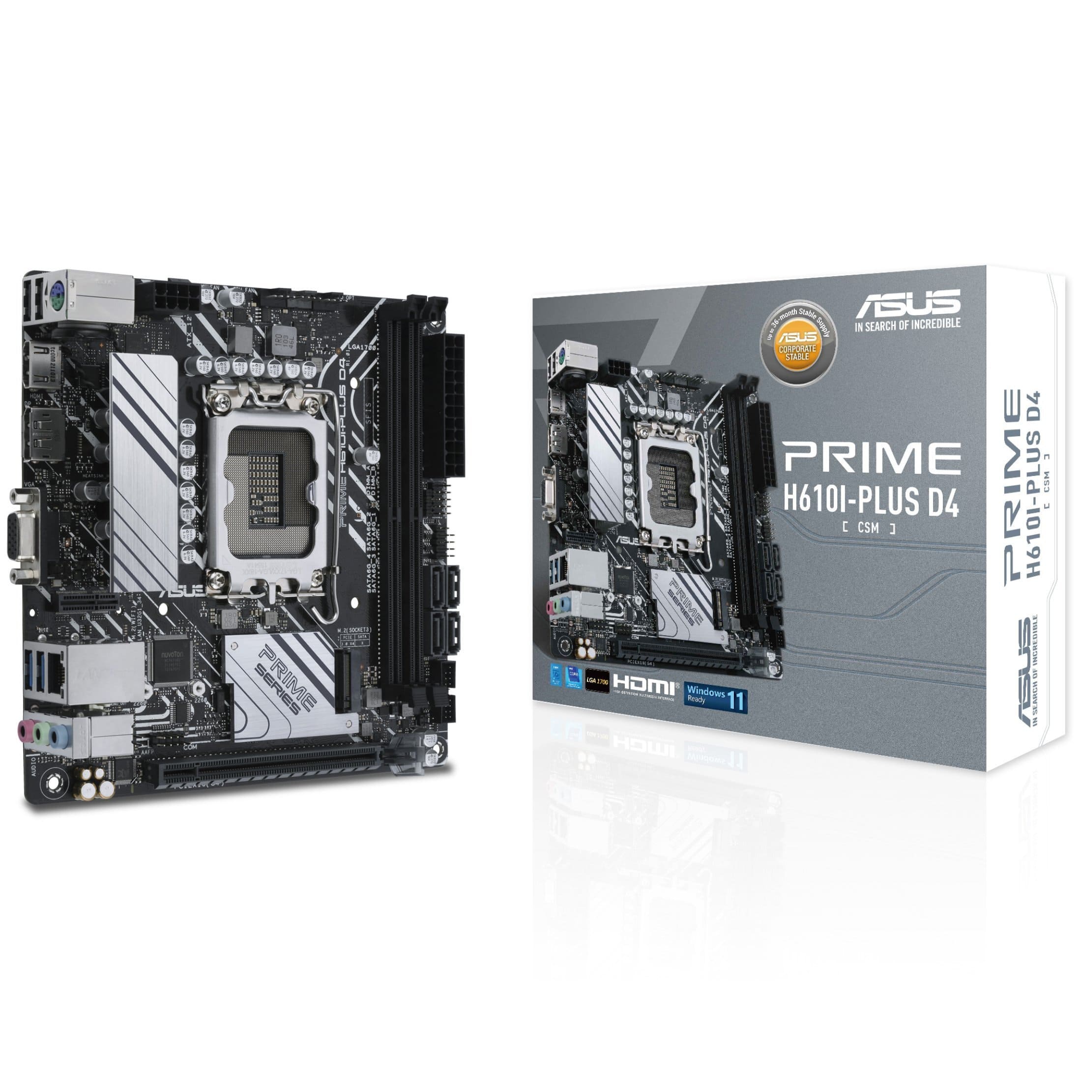 Материнська плата ASUS PRIME H610I-PLUS D4-CSM (90MB1B20-M0EAYC)