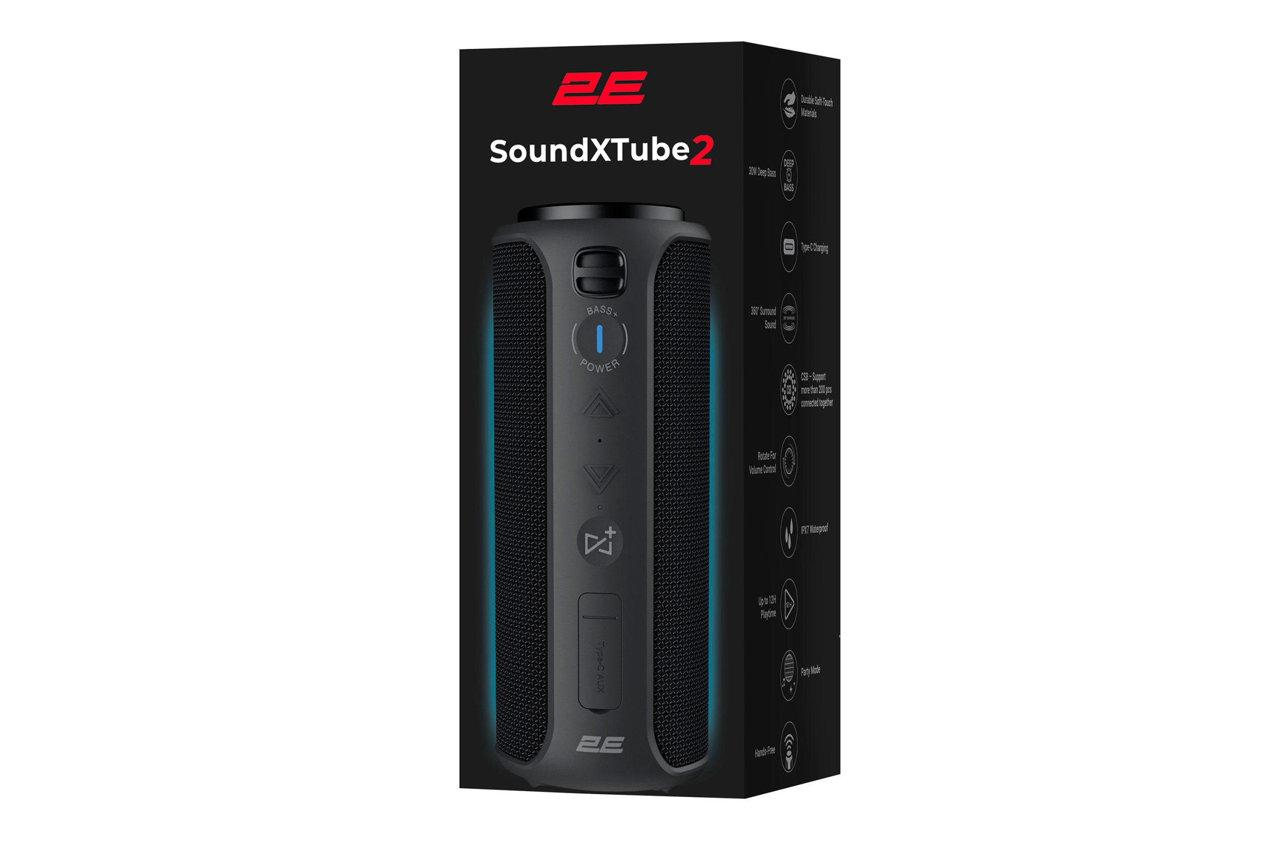 Портативна акустика 2E SoundXTube 2 Black (2E-BSSXT2WBK)