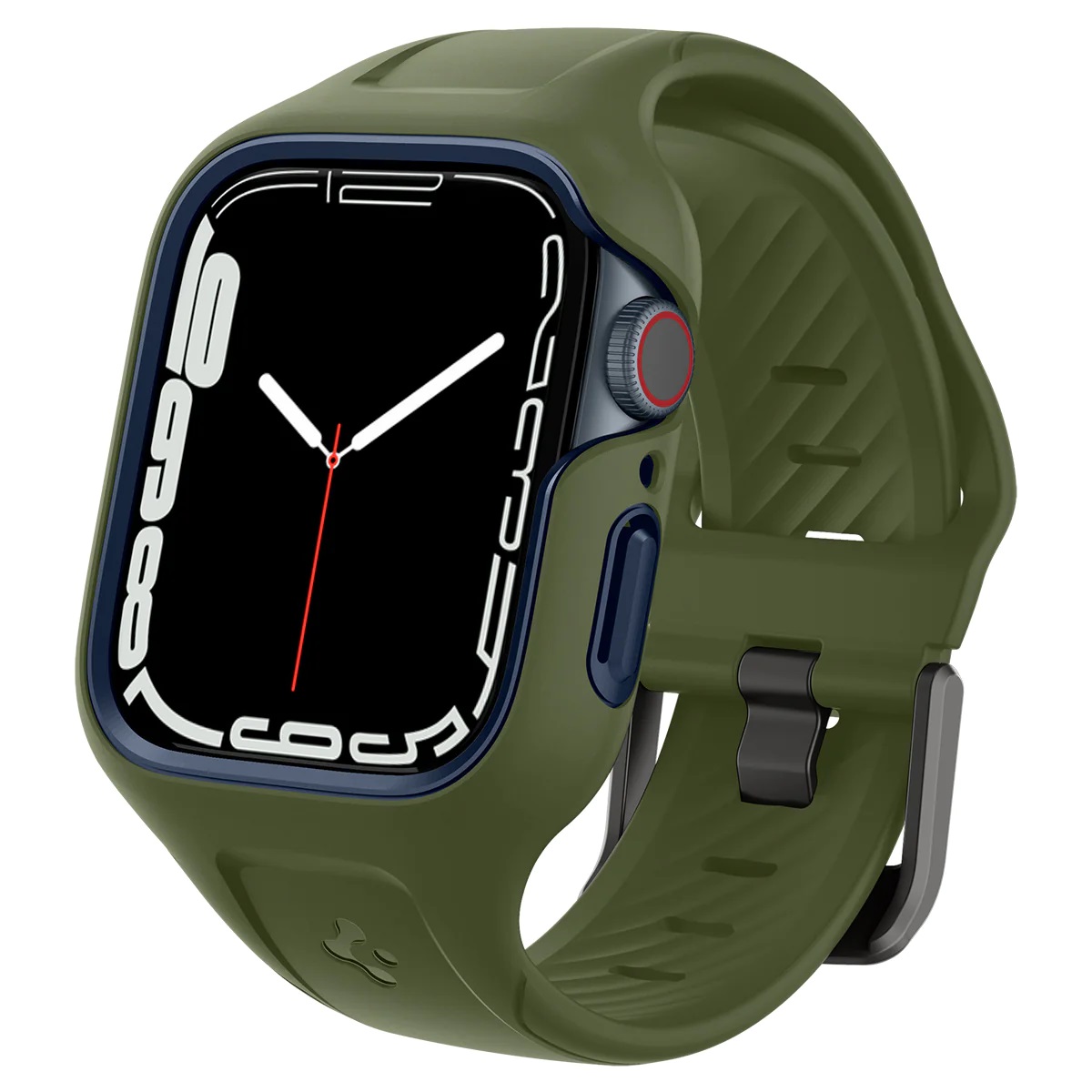 Чохол та ремінець 2в1 Spigen для Apple Watch 45mm Liquid Air Pro, Moss Green (ACS04408)