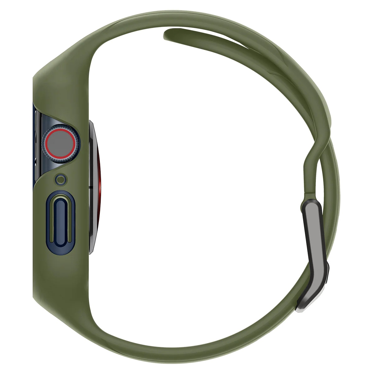 Чохол та ремінець 2в1 Spigen для Apple Watch 45mm Liquid Air Pro, Moss Green (ACS04408)