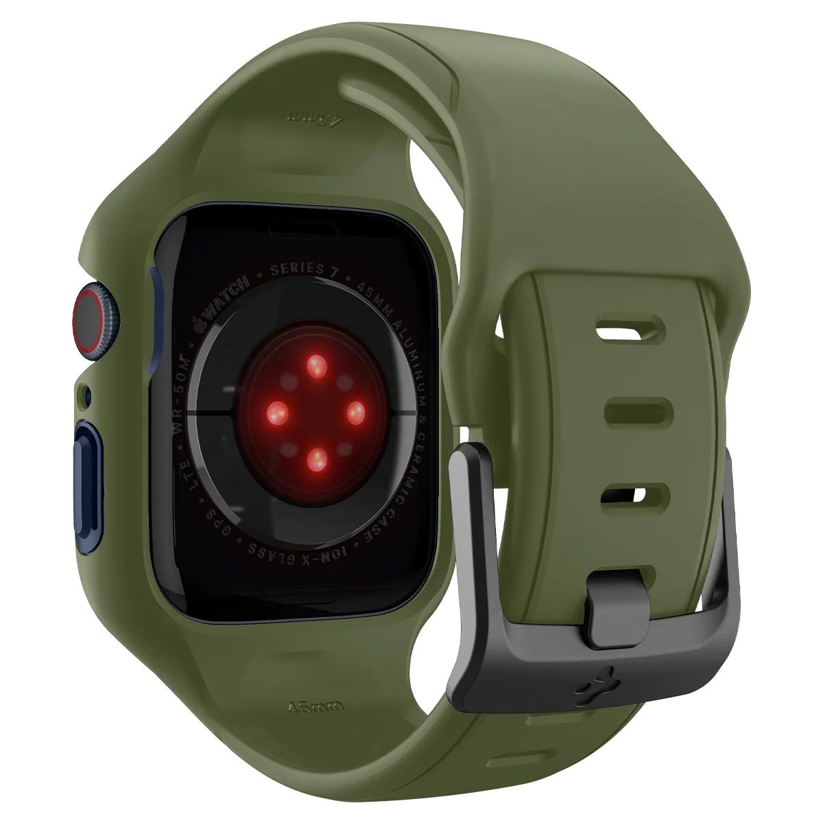 Чохол та ремінець 2в1 Spigen для Apple Watch 45mm Liquid Air Pro, Moss Green (ACS04408)