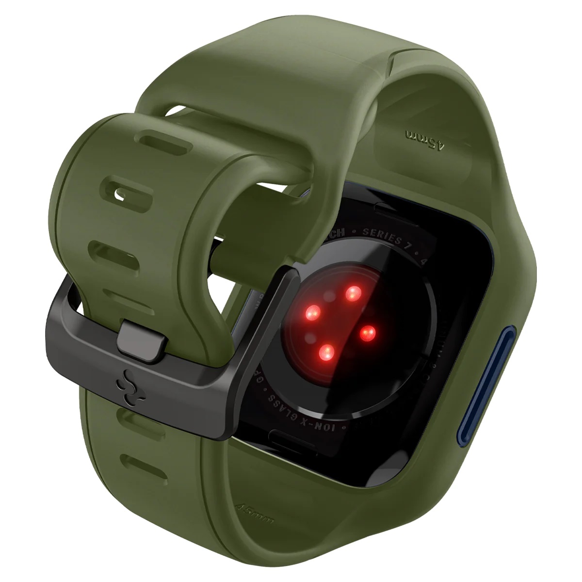 Чохол та ремінець 2в1 Spigen для Apple Watch 45mm Liquid Air Pro, Moss Green (ACS04408)