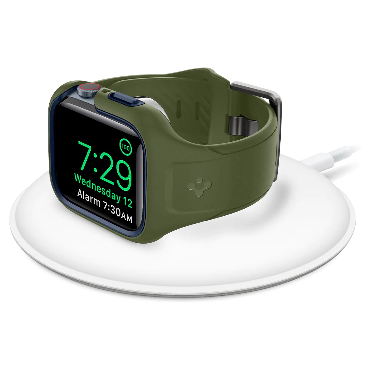 Чохол та ремінець 2в1 Spigen для Apple Watch 45mm Liquid Air Pro, Moss Green (ACS04408)