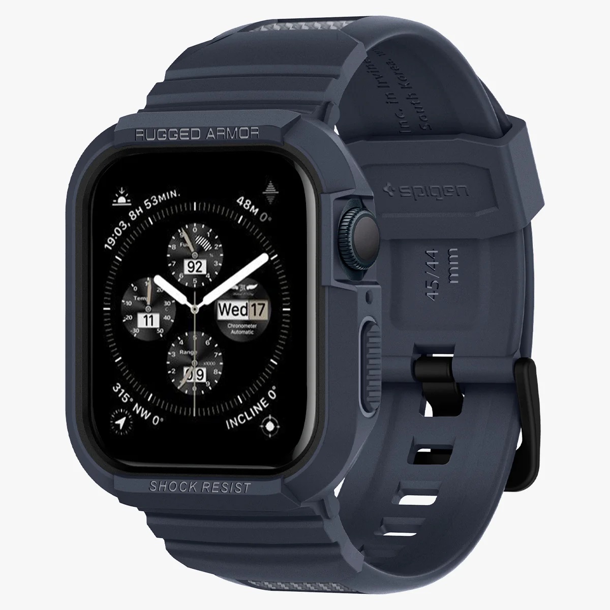 Чохол та ремінець 2в1 Spigen для Apple Watch 45mm/44mm Rugged Armor Pro, Charcoal Gray (ACS00819)