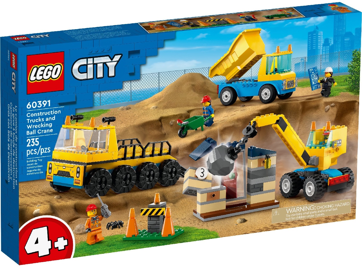 LEGO 60391 City Будівельна вантажівка та кулястий кран-таран