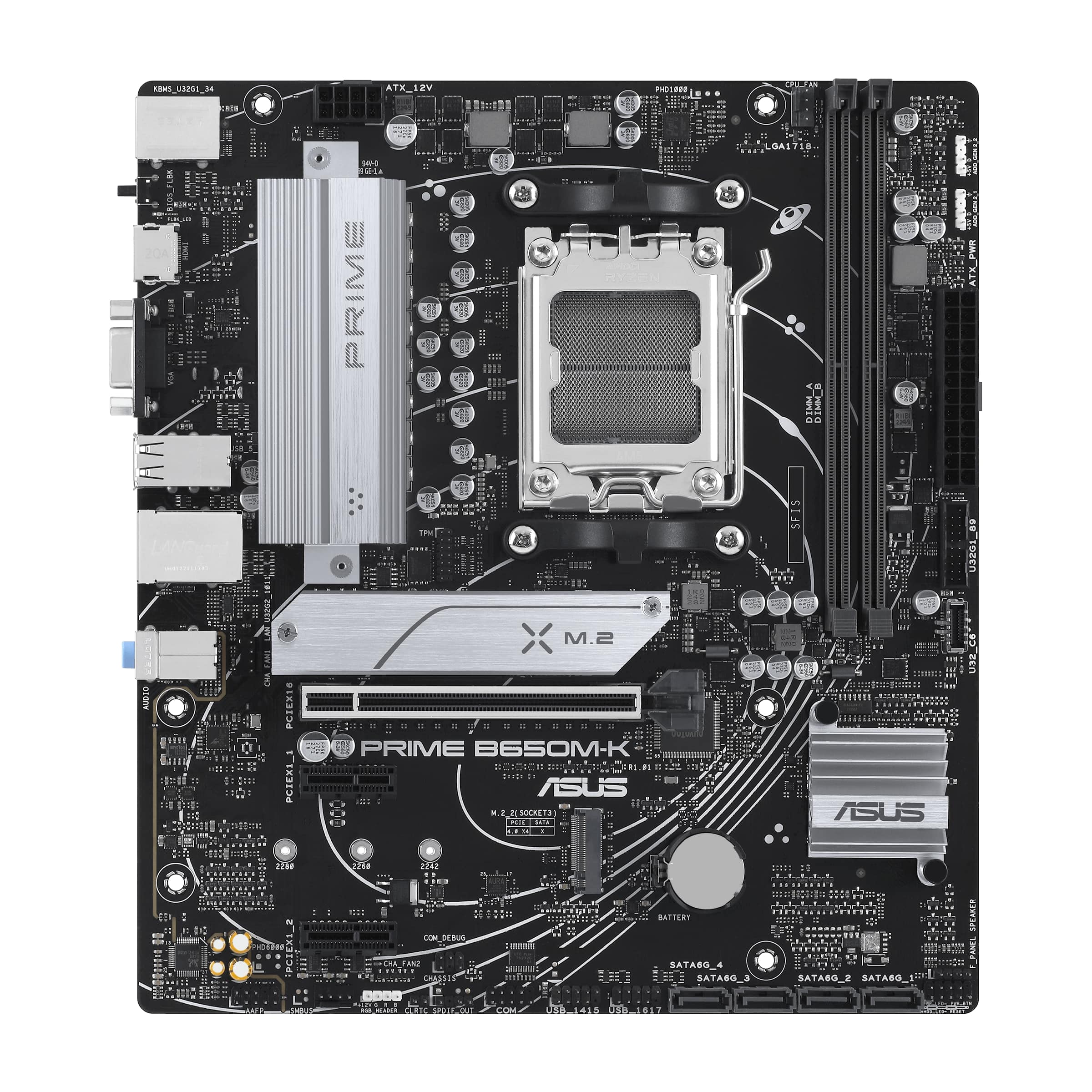 Материнська плата ASUS PRIME B650M-K sAM5 B650 2xDDR5 M.2 HDMI D-Sub mATX