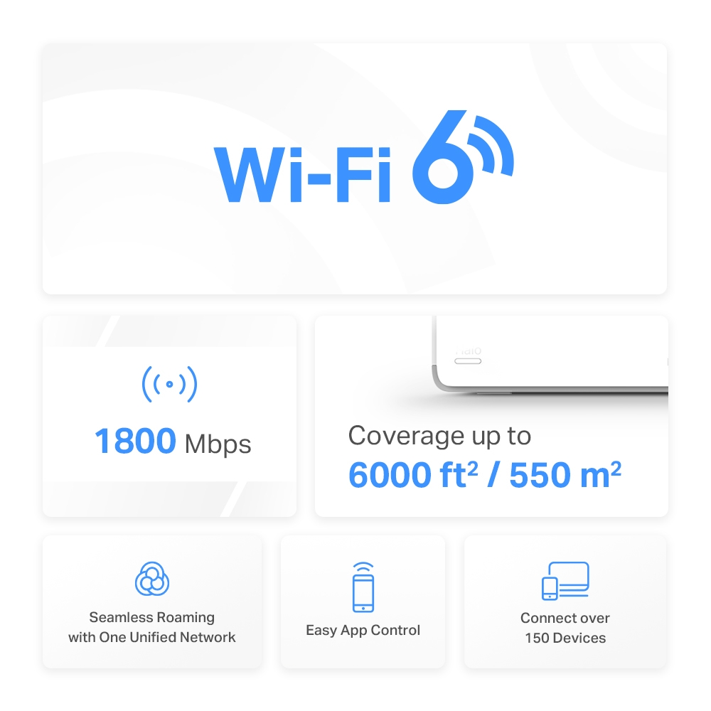 Система WiFi-Mesh MERCUSYS Halo H70X AX1800, 3xGE LAN/WAN, 2мод