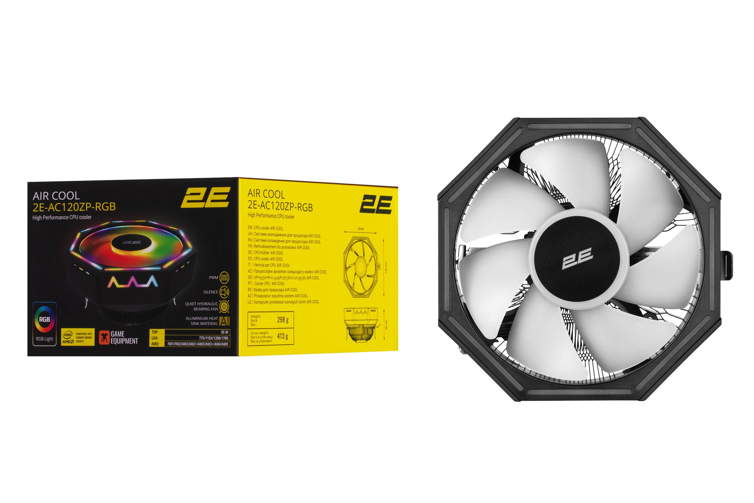 Процессорный кулер 2E GAMING AIR COOL AC120ZP-RGB (2E-AC120ZP-RGB)