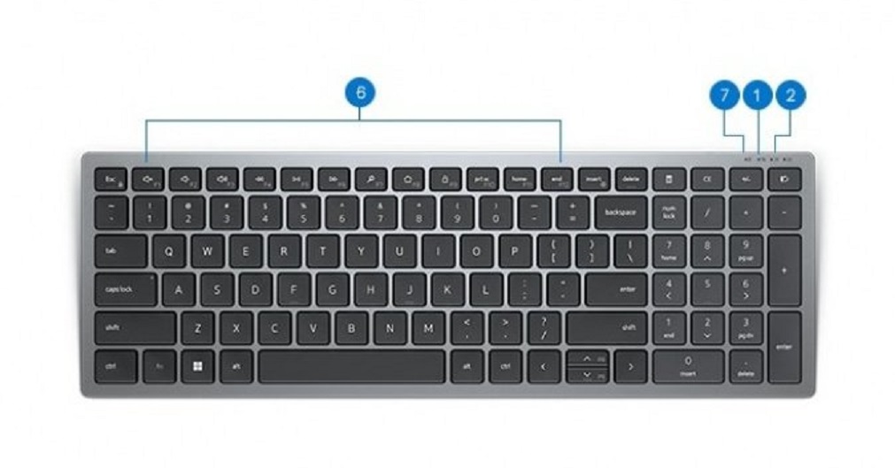 Клавіатура Dell Compact Multi-Device Wireless Keyboard – KB740 (580-AKOZ)