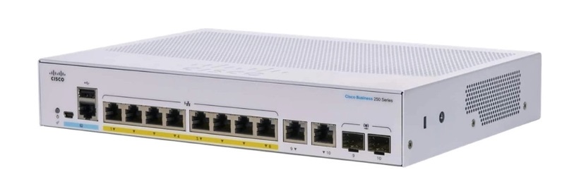 Комутатор Cisco CBS250 Smart 8-port GE, PoE, Ext PS, 2x1G Combo (CBS250-8P-E-2G-EU)