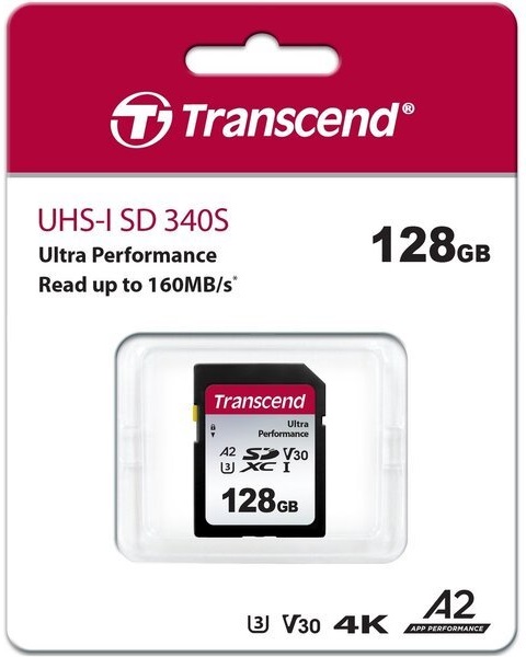 Карта пам`яті Transcend SD 128GB C10 UHS-I U3 A2 R160/W90MB/s 4K (TS128GSDC340S)