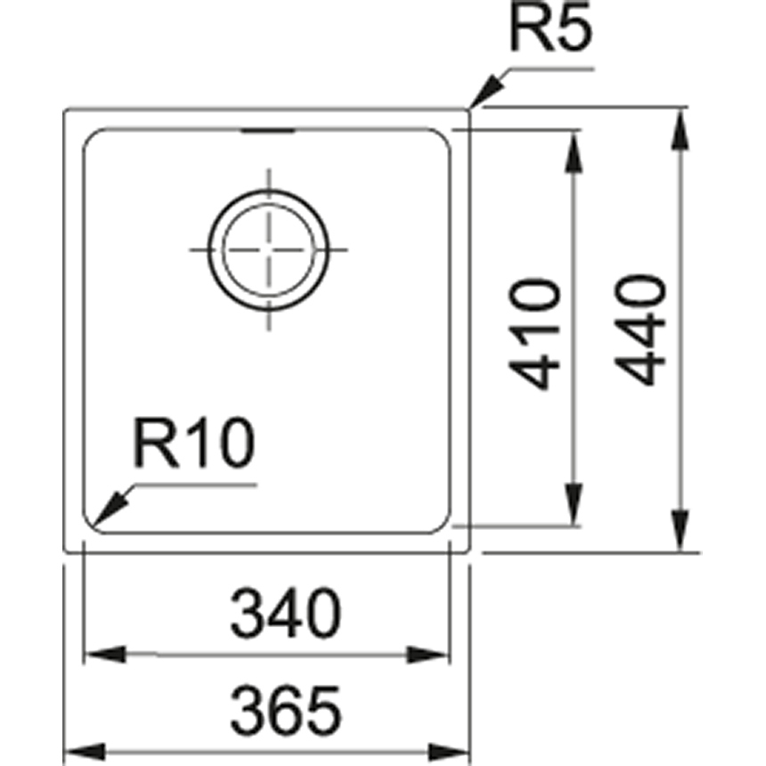 Кухонна мийка Franke Sirius SID 110-34/144.0649.548/тектонайт/365х440х200/монтаж під стільницю/чорний