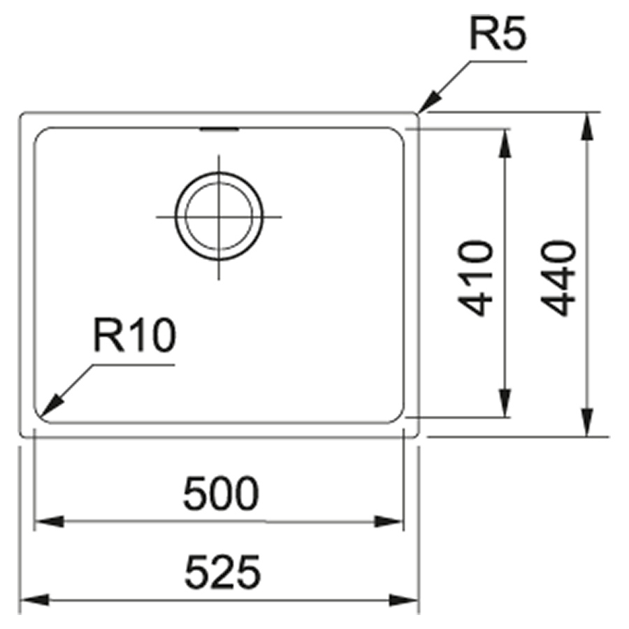 Кухонна мийка Franke Sirius SID 110-50/144.0649.561/тектонайт/525х440х200/монтаж під стільницю/сірий