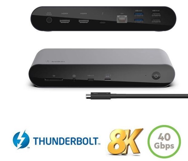 Док-станція Belkin Thunderbolt 4 Triple Display Dock 8K (INC006VFSGY)