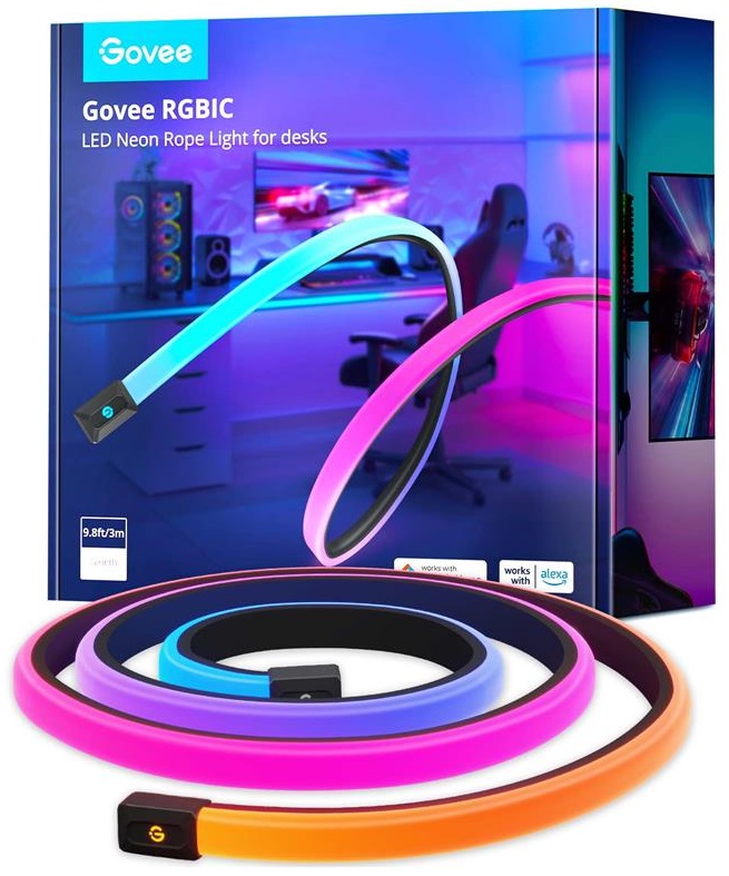 Стрічка світлодіодна розумна Govee H61C3 Neon Gaming Table Light, 3м, WI-FI/Bluetooth, білий