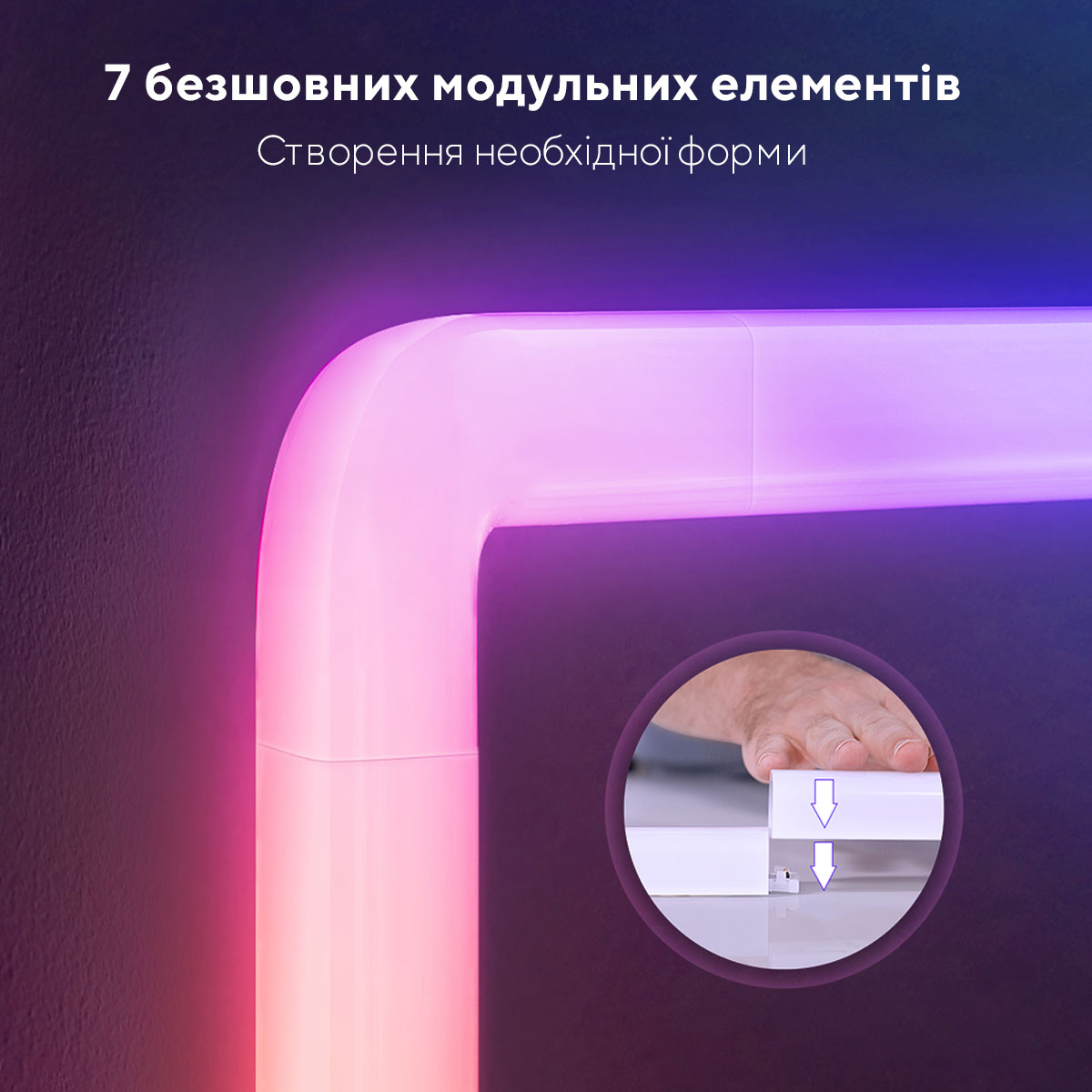 Набір настінних світильників Govee H6062 Glide Wall Light, 6+1, RGBIC, WI-FI/Bluetooth, білий