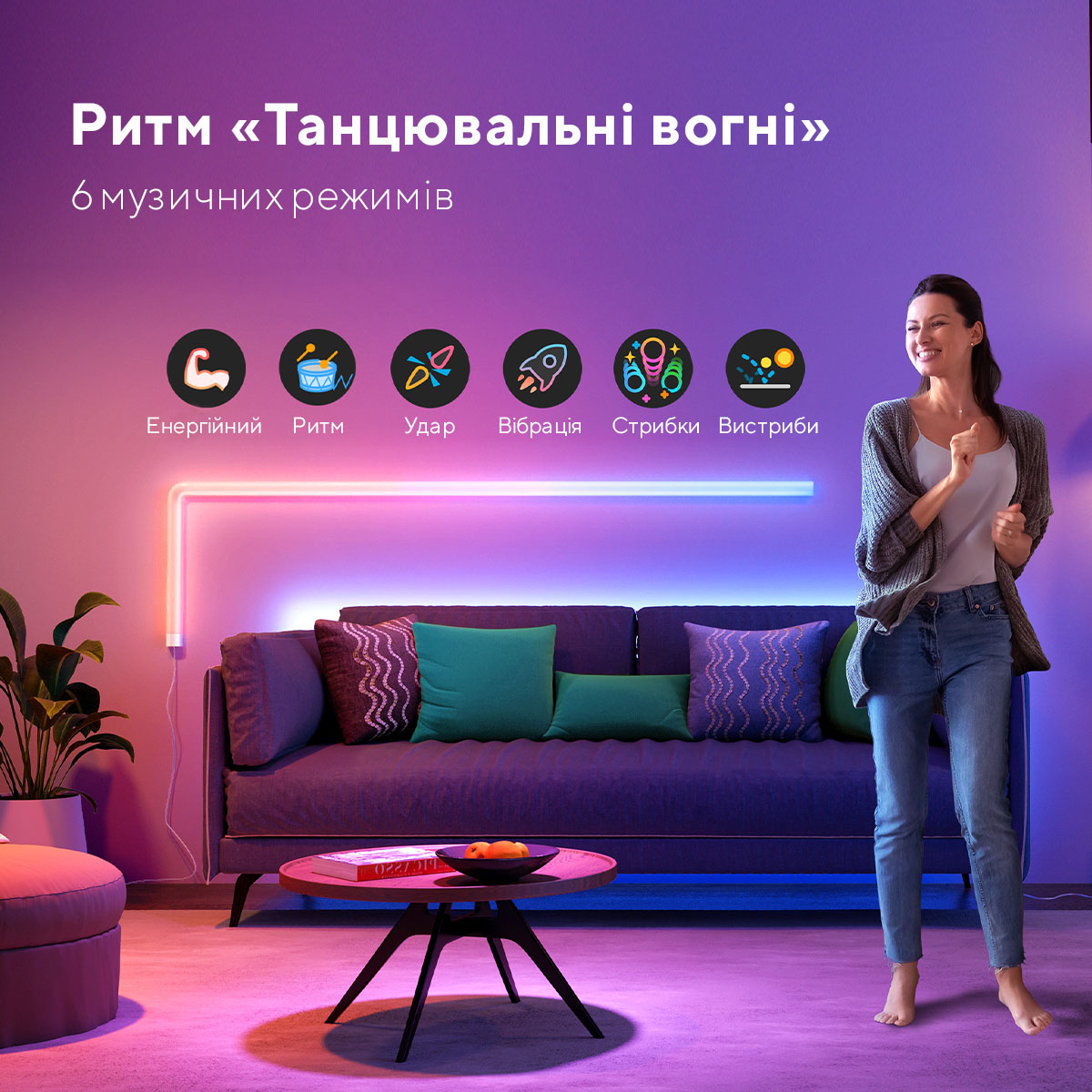 Набір настінних світильників Govee H6062 Glide Wall Light, 6+1, RGBIC, WI-FI/Bluetooth, білий