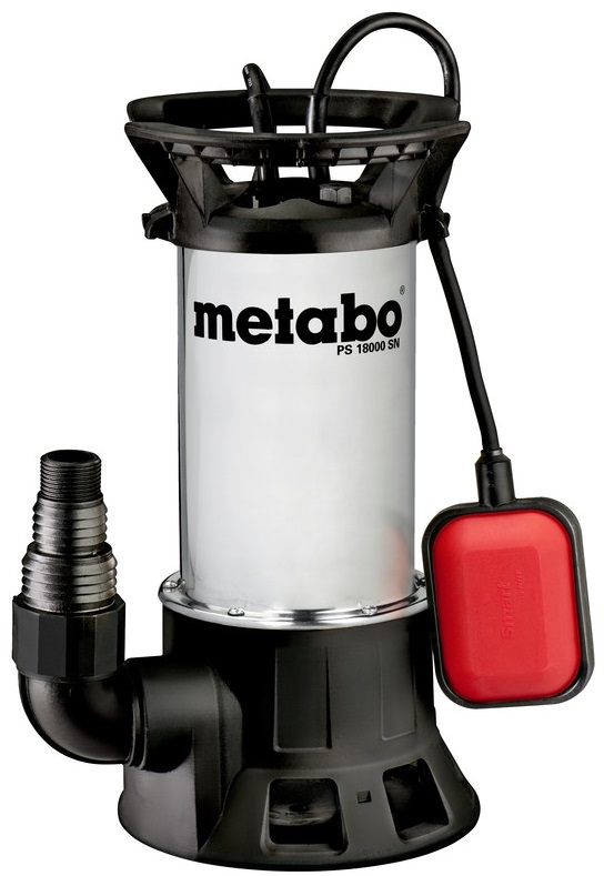 Насос занурювальний для брудної води Metabo PS 18000 SN , 1000Вт, 19куб/год, висота подачі 11м, занурення до 7м, внутрішня різьб