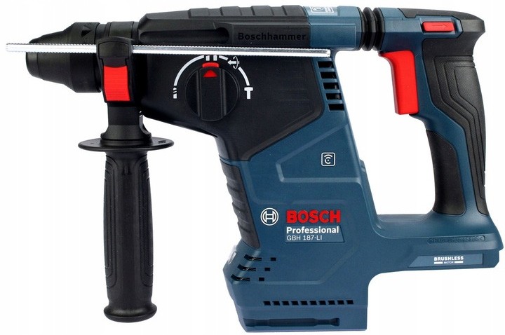 Перфоратор акумуляторний Bosch GBH 187-LI, SDS-plus, 18В, 1х5А•год, 2.4Дж, 3 режими, 3кг