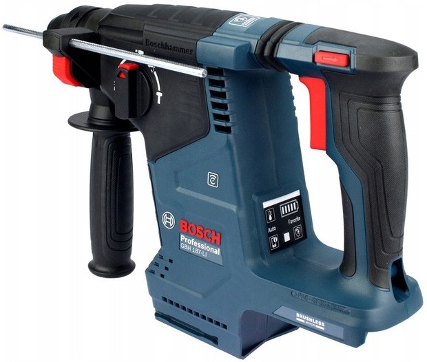 Перфоратор акумуляторний Bosch GBH 187-LI, SDS-plus, 18В, 1х5А•год, 2.4Дж, 3 режими, 3кг