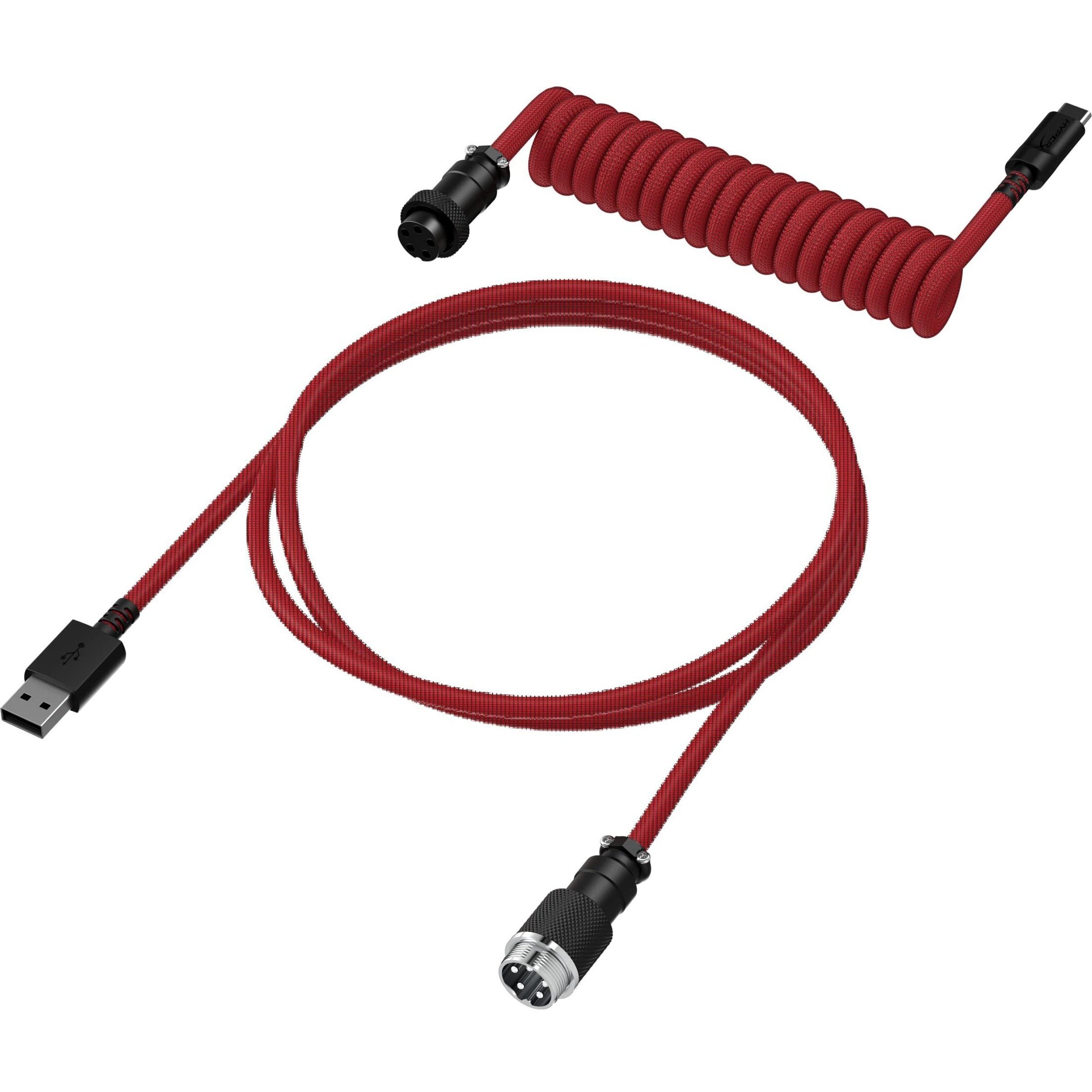 Кабель HyperX USB-A-Type-C спіральний, 1.37м Red/Black (6J677AA)