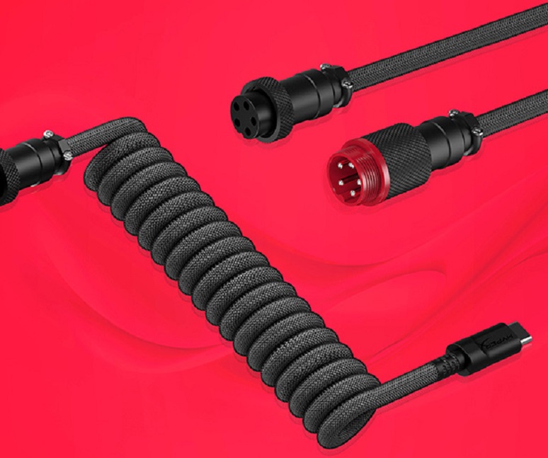 Кабель HyperX USB-A-Type-C спіральний, 1.37м Red/Black (6J677AA)