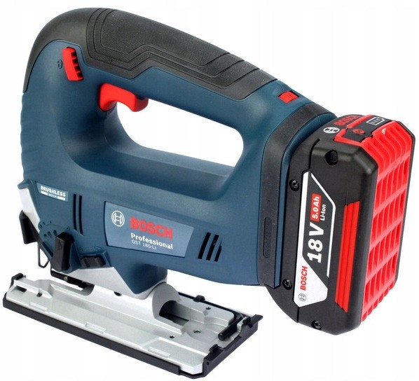 Лобзик Bosch GST 185-LI, акумуляторний 18В, 2х4А•год, 3500об•хв, хід 26мм, кейс, 2кг